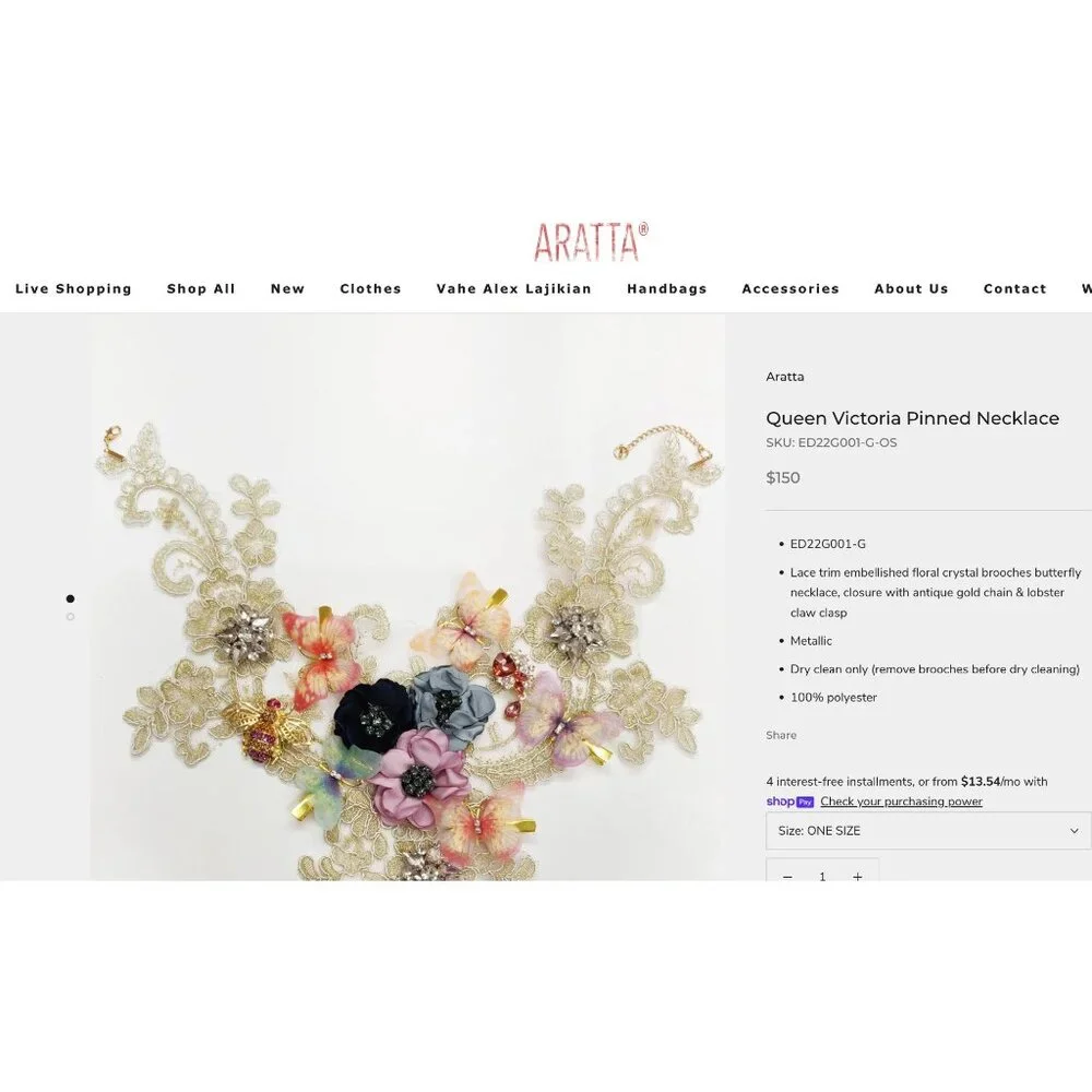 Floral Gold Necklace - Picture 3 of 3